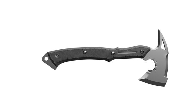 Tactical Tomahawk Axe on Black Background