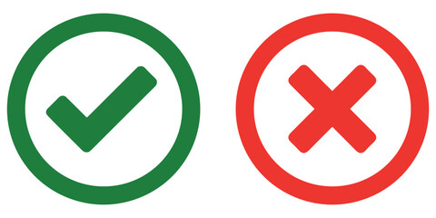 Green check mark and red cross mark icons, approved and rejected symbols © MdOmar