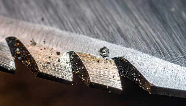 Close up saw blade detail