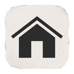 Obraz na płótnie Canvas Home png icon sticker, ripped paper design on transparent background