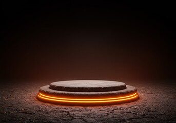 Obraz premium Cinematic Abstract Pedestal on Burnt Soil
