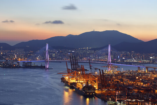 부산항대교,감만부두,부산항,남구,부산
