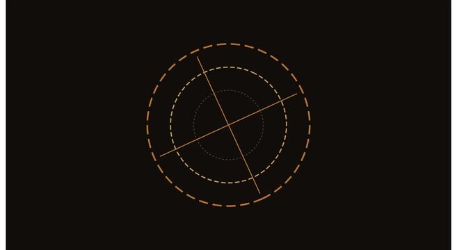 Minimalist hud target reticle animation on dark animation