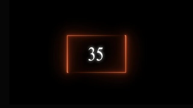 countdown timer animation, 25 counting down seconds neon number and black background animation 4L .