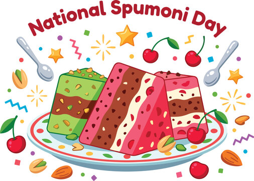 Spumoni dessert on a plate.
