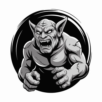Angry fantasy creature with sharp teeth.