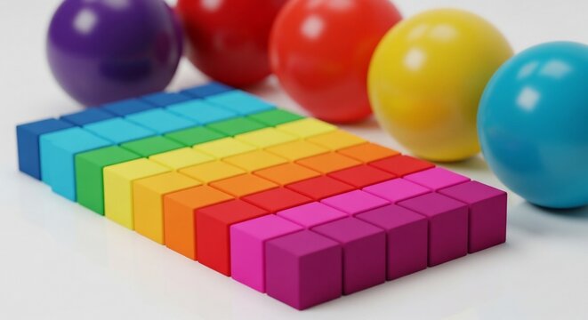 Colorful geometric arrangement abstract design