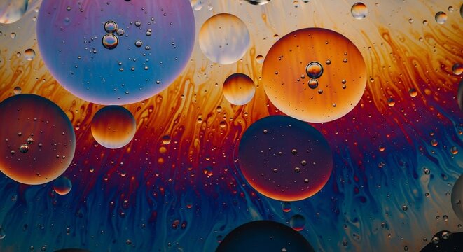 Colorful oil bubbles abstract background