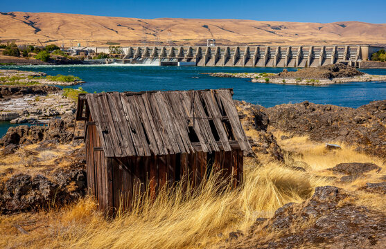 Indian Shaker Church and the Gulick Homestead on the Columbia River in The Dalles, Oregon