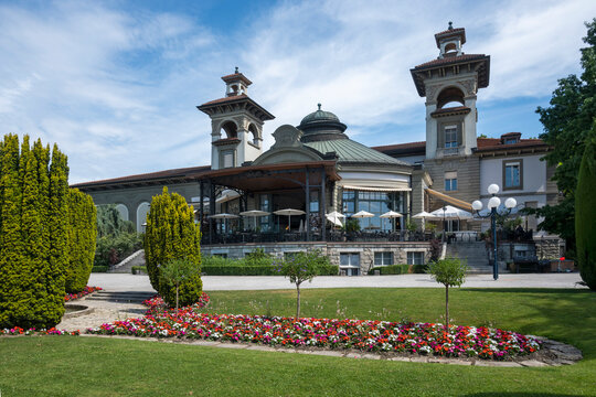 Building and street at city of Lausanne, Switzerland
