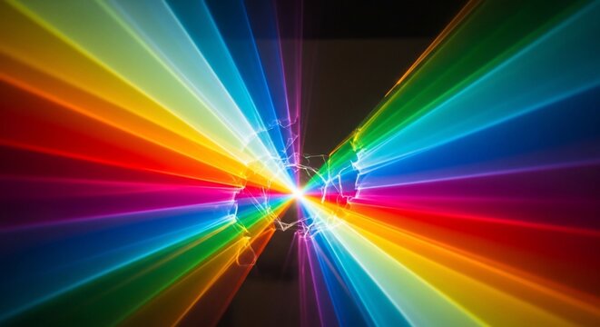 Colorful light rays abstract