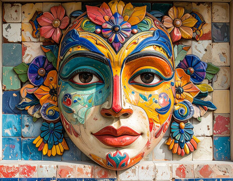 Colorful mask artwork