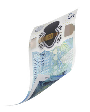Png 5 British pounds bank note, transparent background