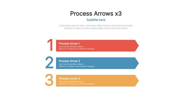 3-step process arrow infographic template for animation