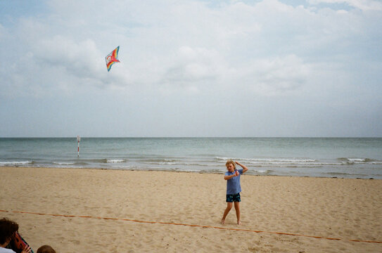Child Flying a Kite on 35mm Film
