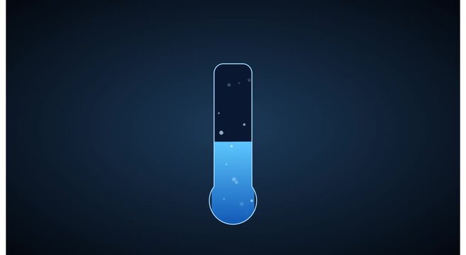 Animated thermometer rising liquid level concept animation