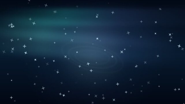 Twinkling stars floating on dark blue celestial background