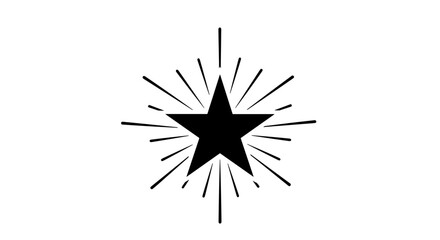Fototapeta premium Black starburst graphic design element symbol.
