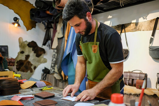 Focused Craftsmanship in a Textile Workshop

