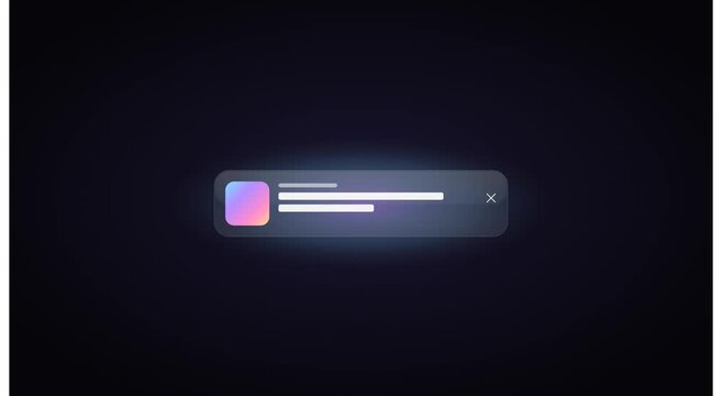 Minimalist ui notification pop-up with gradient animation