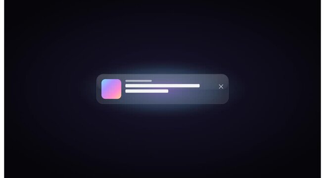 Minimalist ui notification popup with gradient animation