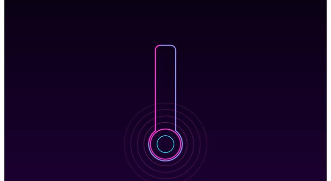 Neon thermometer loading bar animation with pulse animation
