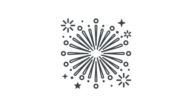 Detailed line art icon of a single firework burst.