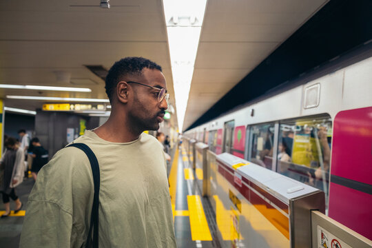 Man on Tokyo metro platform