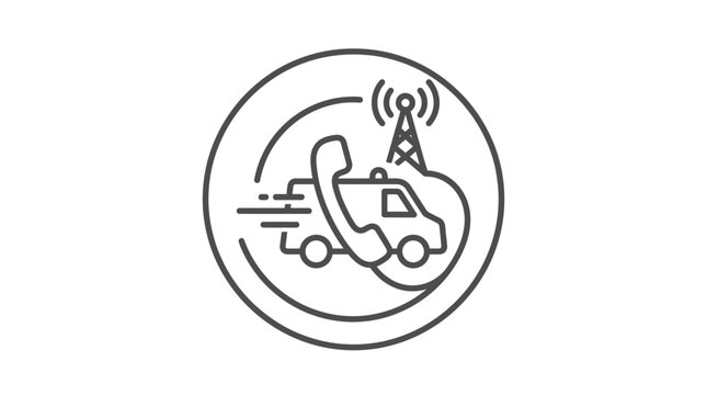 Ambulance and phone call icon for emergency dispatch.