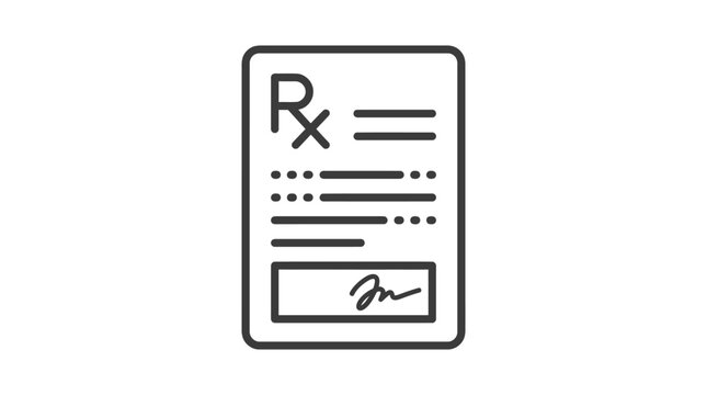 Signed doctor medical prescription Rx paper icon