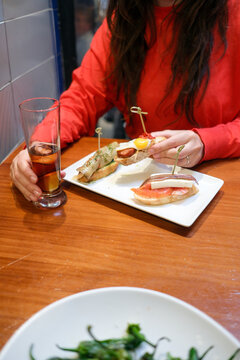 Lunch Plate with Peppers and Drink