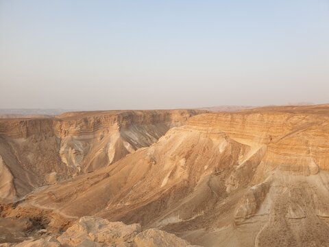 View over the desert from Masada mountain