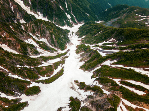 Aerial view of Japanese Alps