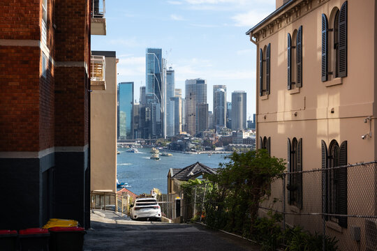 Harbour City Skyline Viewed from Residential Street