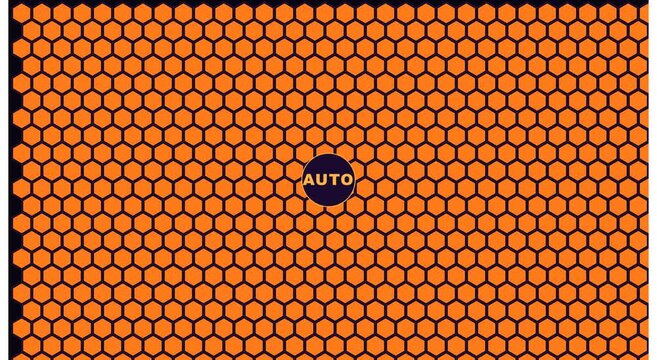 Digital hexagon grid animation with auto mode animation