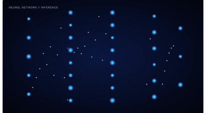 Neural network deep learning data processing animation
