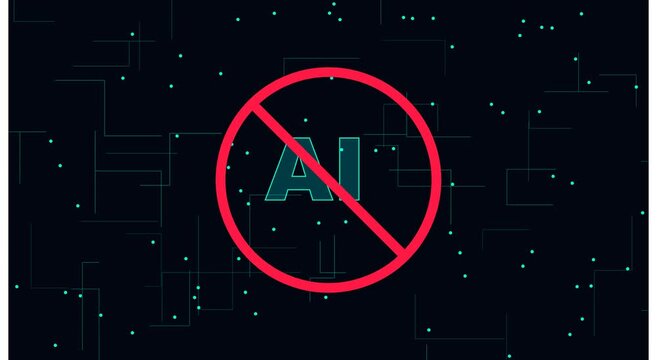 No ai symbol animation: artificial intelligence animation