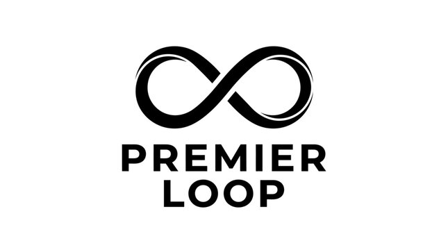 Vector infinity loop logo with text "PREMIER LOOP" on white background