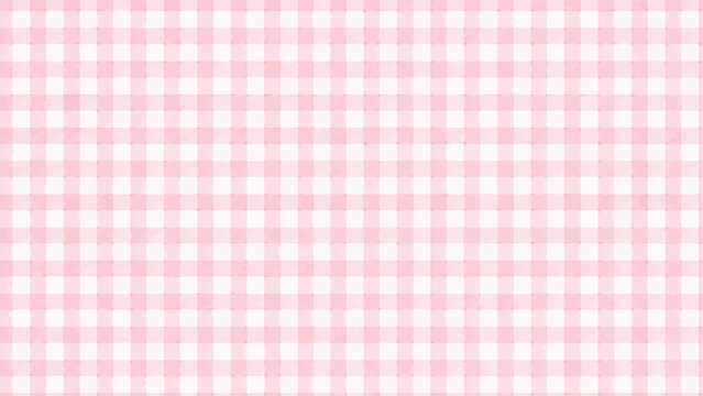 Pink gingham checkered pattern with soft overlapping stripes