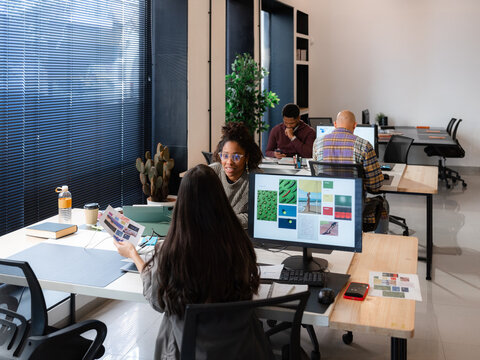 Candid People Working in a Modern Office Space During the Day