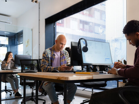 People Working in a Modern Office Space