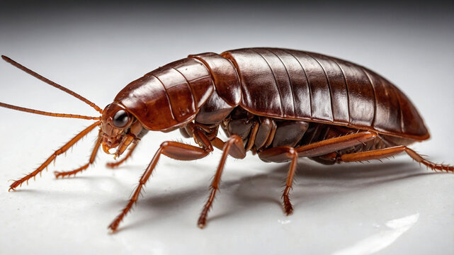 cockroach on white