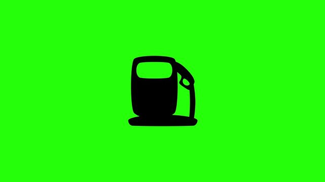 Clean 4K horizontal video showing a traditional gas station petroleum fuel dispenser machine bouncing. High quality popup graphic for road trip pitstop route map.