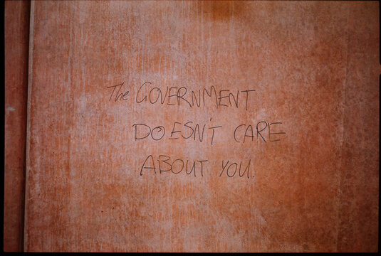 Graffiti Written on a Wall About Government Attitudes