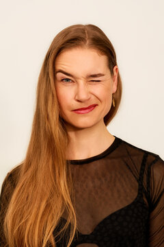 Woman Winks at the Camera 