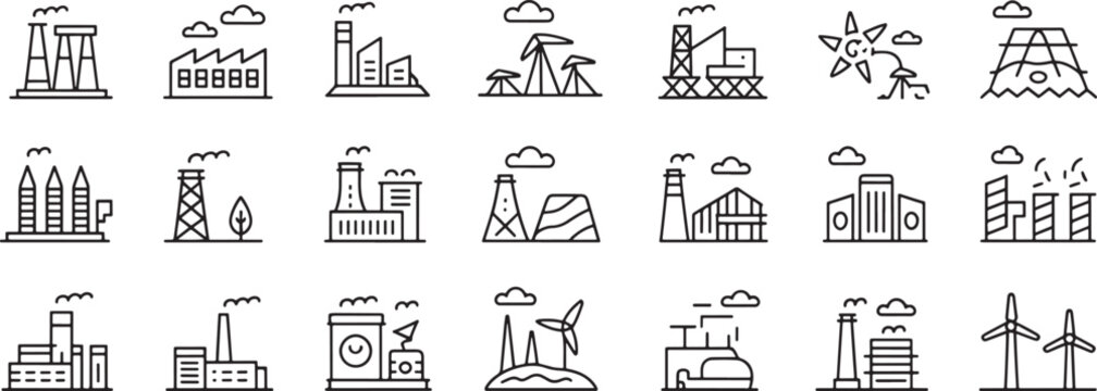 Container Shipping Building Icon with Blue Sky, Clouds, Cranes, and Cargo Containers, Shown in Outlined Isometric Style