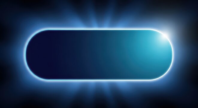 Glowing blue toggle switch with neon light effect on dark background
