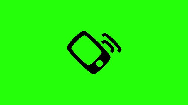 Professional 4K footage of a generic mobile smartphone device casting wireless network signal waves bouncing. Perfect popup graphic for tech connection.