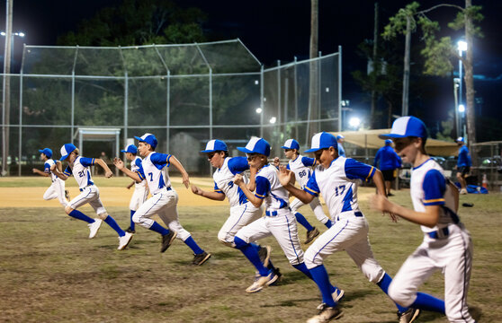 Baseball Players Running