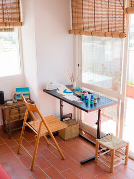 Studio of designer who creates custom shoes 